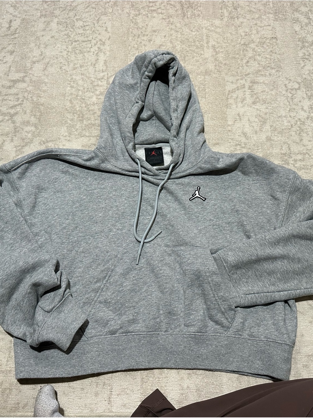 Jordan Gray Hooded Pullover Sweatshirt